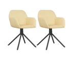 vidaXL Swivel Dining Chairs 2 pcs Cream Velvet