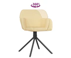 vidaXL Swivel Dining Chairs 2 pcs Cream Velvet