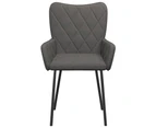 vidaXL Dining Chairs 2 pcs Dark Grey Fabric