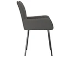 vidaXL Dining Chairs 2 pcs Dark Grey Fabric