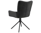 vidaXL Swivel Dining Chairs 2 pcs Black Velvet