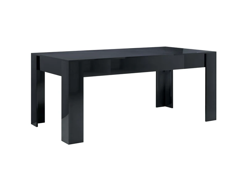 vidaXL Dining Table High Gloss Black 180x90x76 cm Engineered Wood