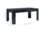 vidaXL Dining Table High Gloss Black 180x90x76 cm Engineered Wood