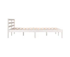 vidaXL Bed Frame Solid Wood Pine White 137x187 cm Double Size