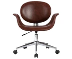 vidaXL Swivel Dining Chairs 2 pcs Brown Faux Leather