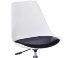 vidaXL Swivel Dining Chairs 2 pcs White and Black Faux Leather