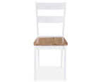 vidaXL Dining Chairs 6 pcs White Solid Rubber Wood