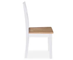 vidaXL Dining Chairs 6 pcs White Solid Rubber Wood