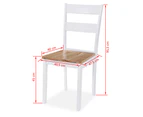 vidaXL Dining Chairs 6 pcs White Solid Rubber Wood