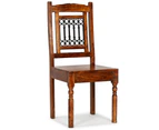 Dining Chairs 2 pcs Solid Wood with Honey-coloured Finish Classic