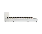 vidaXL Bed Frame with Drawers White Faux Leather 183x203 cm