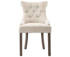 vidaXL Dining Chairs 2 pcs Beige Fabric