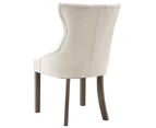 vidaXL Dining Chairs 2 pcs Beige Fabric