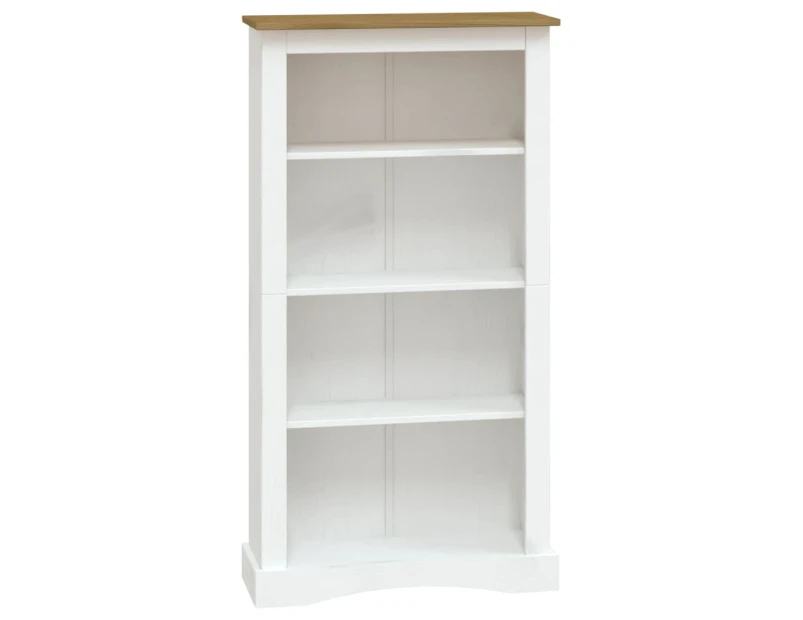 vidaXL 4-Tier Bookcase Mexican Pine Corona Range White 81x29x150 cm