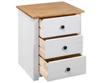 vidaXL Bedside Cabinet White 46x40x57 cm Pinewood Panama Range