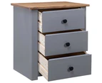 vidaXL Bedside Cabinet Grey 46x40x57 cm Pinewood Panama Range