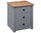 vidaXL Bedside Cabinet Grey 46x40x57 cm Pinewood Panama Range