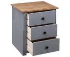 vidaXL Bedside Cabinet Grey 46x40x57 cm Pinewood Panama Range