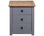 vidaXL Bedside Cabinet Grey 46x40x57 cm Pinewood Panama Range