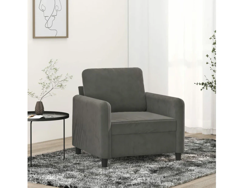 vidaXL Sofa Chair Dark Grey Velvet Leisure Sofa Armchair Couch Multi Sizes