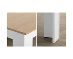 Oikiture 160cm Extendable Dining Table Kitchen Restaurant Cafe Table WoodenWhite