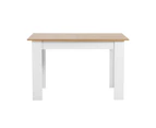 Oikiture 160cm Extendable Dining Table Kitchen Restaurant Cafe Table WoodenWhite