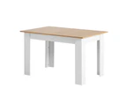 Oikiture 160cm Extendable Dining Table Kitchen Restaurant Cafe Table WoodenWhite