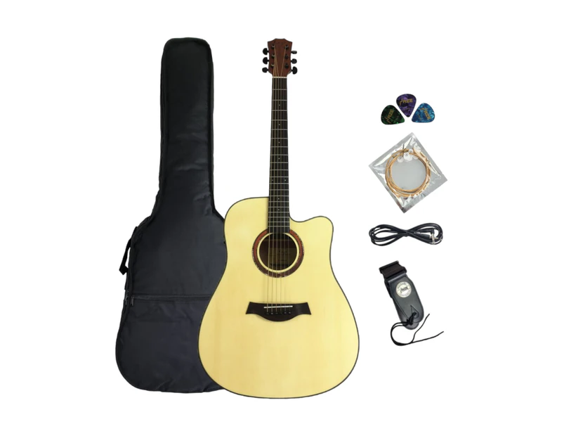 41"Haze Dreadnought Solid Spruce Top Built in Tuner/EQ Electro-Acoustic Guitar W-1654CEQ/N