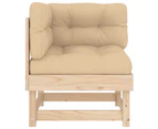 vidaXL Corner Sofa with Cushions Solid Wood Pine