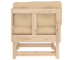 vidaXL Corner Sofa with Cushions Solid Wood Pine