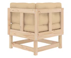 vidaXL Corner Sofa with Cushions Solid Wood Pine