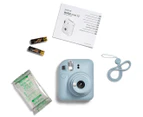 Fujifilm Instax Mini 12 Instant Camera, Case & Accessory Kit - Pastel Blue