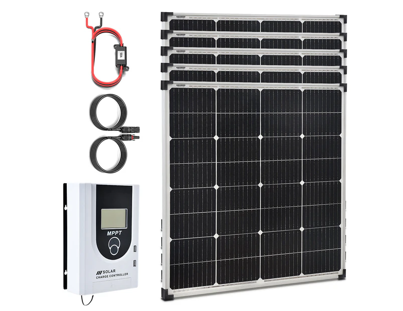 VoltX Energy F Set - 500W Solar Panel, 40A MPPT Controller & Wiring Kit, for RV Camping Caravan Off Grid Lithium Battery Charge