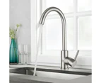 Brushed Nickel Classic Gooseneck Kitchen Mixer Tap Swivel Brass Laundry Bar Sink Faucets Round
