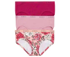 Bonds Women's Cottontails Midi Briefs 3-Pack - Garden Dreams/Mauve Blush/Crimson Belle