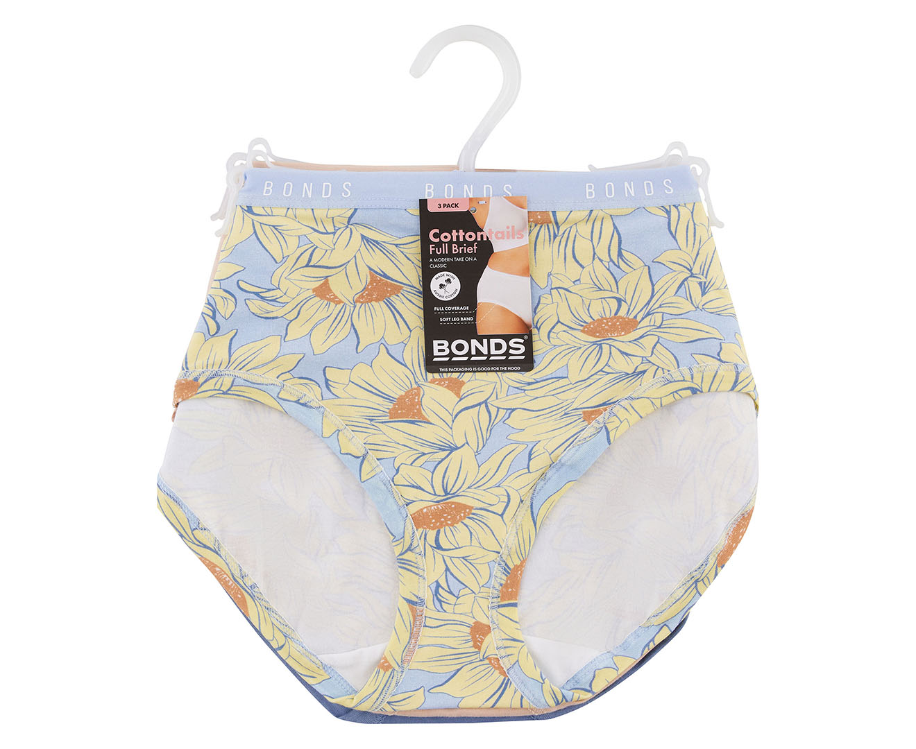 Bonds Women's Everyday Cottontails Full Briefs 3 Pack - Multi - Size 10