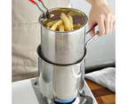 Stainless Steel Deep Fryer Pot with Strainer Basket and Tong Kitchen Cooking Pot