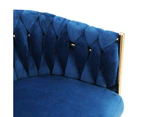 Artiss Dining Chair Velvet Weaving Armchair Blue