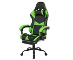 Advwin Gaming Chair 135° Tilt Recliner with Footrest Ergonomic Office Chair Green/Black