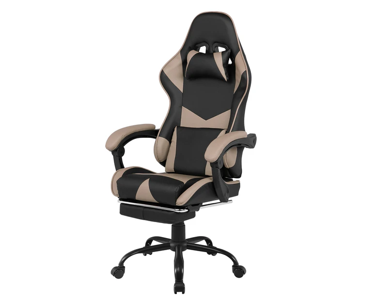 Advwin Gaming Chair 135° Tilt Recliner with Footrest Ergonomic Office Chair Gray/Black