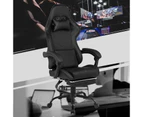 Advwin Gaming Chair 135° Tilt Recliner with Footrest Ergonomic Office Chair Black