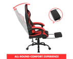 Advwin Gaming Chair 135° Tilt Recliner with Footrest Ergonomic Office Chair Red/Black