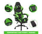 Advwin Gaming Chair 135° Tilt Recliner with Footrest Ergonomic Office Chair Green/Black