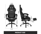 Advwin Gaming Chair 135° Tilt Recliner with Footrest Ergonomic Office Chair Black