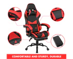 Advwin Gaming Chair 135° Tilt Recliner with Footrest Ergonomic Office Chair Red/Black