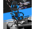 Advwin Gaming Chair 135° Tilt Recliner with Footrest Ergonomic Office Chair Blue/Black