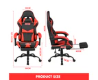 Gaming Desk 120cm & Gaming Chair with Footrest and Headrest Tilt 135° Red