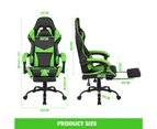 Gaming Desk 120cm & Gaming Chair with Footrest and Headrest Tilt 135° Green