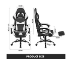 Gaming Desk 120cm & Gaming Chair with Footrest and Headrest Tilt 135° White