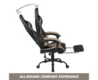 Gaming Desk 120cm & Gaming Chair with Footrest and Headrest Tilt 135° Grey